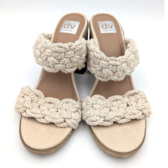 DV By Dolce Vita Roulette Block Heel Slide Sandal Women's Ivory Size US10 - Picture 2 of 6